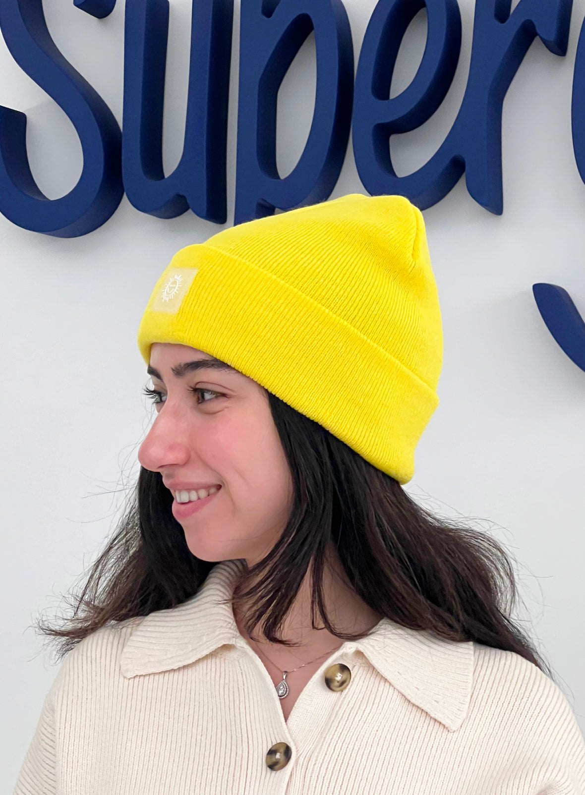 Sunshine Yellow Beanie - Image 2